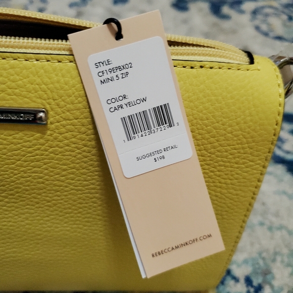 Rebecca Minkoff Mini 5 Zip Crossbody Hangbag Capri Yellow NWT $198 - Picture 12 of 13